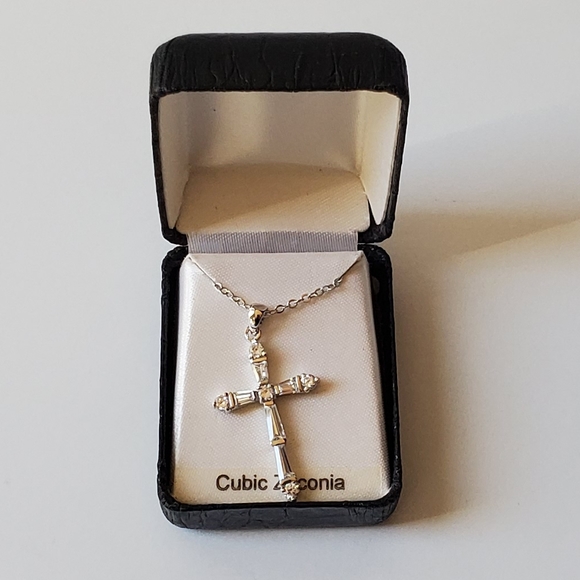 Jewelry - New! Cubic Zirconia Cross Necklace Pendant